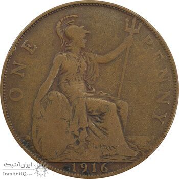 سکه 1 پنی 1916 جرج پنجم - VF25 - انگلستان