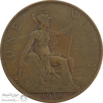 سکه 1 پنی 1916 جرج پنجم - VF20 - انگلستان