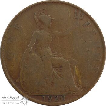 سکه 1 پنی 1920 جرج پنجم - VF20 - انگلستان