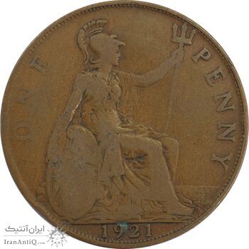 سکه 1 پنی 1921 جرج پنجم - VF25 - انگلستان