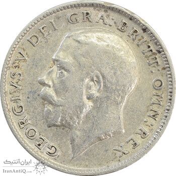 سکه 6 پنس 1913 جرج پنجم - AU50 - انگلستان