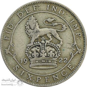 سکه 6 پنس 1922 جرج پنجم - EF40 - انگلستان
