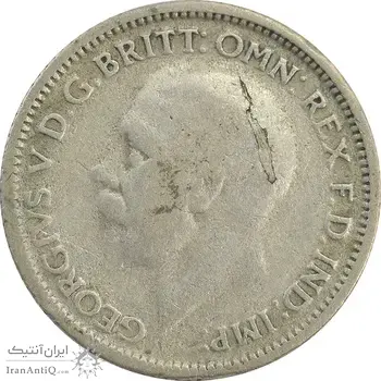 سکه 6 پنس 1929 جرج پنجم - VF30 - انگلستان