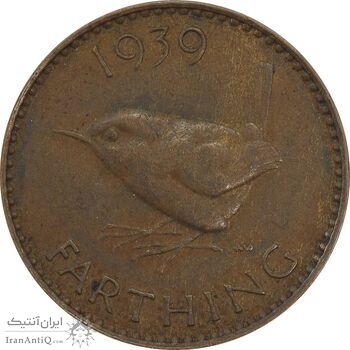 سکه 1 فارتینگ 1939 جرج ششم - EF40 - انگلستان