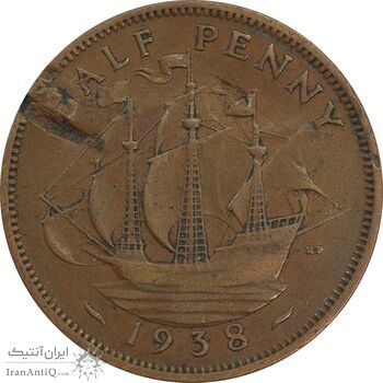 سکه 1/2 پنی 1938 جرج ششم - VF35 - انگلستان سکه 1/2 پنی 1938 جرج ششم - VF35 - انگلستان