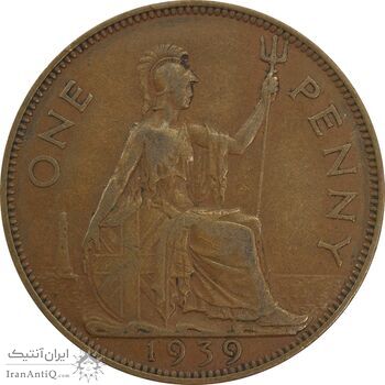 سکه 1 پنی 1939 جرج ششم - EF40 - انگلستان