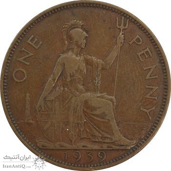 سکه 1 پنی 1939 جرج ششم - VF35 - انگلستان