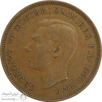 سکه 1 پنی 1944 جرج ششم - EF40 - انگلستان