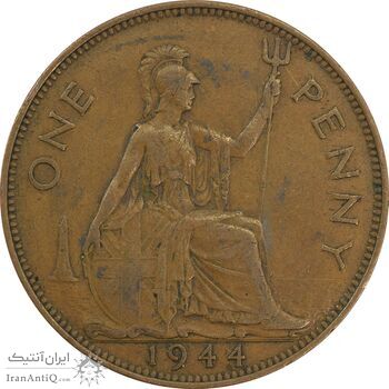 سکه 1 پنی 1944 جرج ششم - EF40 - انگلستان