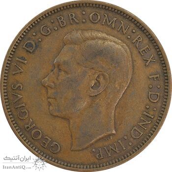 سکه 1 پنی 1945 جرج ششم - EF40 - انگلستان