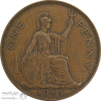 سکه 1 پنی 1945 جرج ششم - EF40 - انگلستان