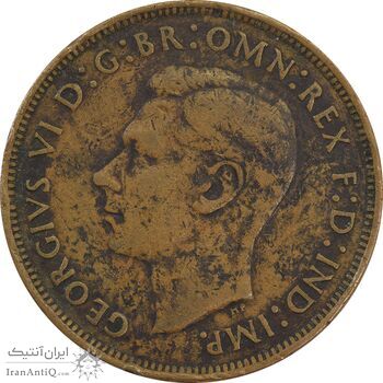 سکه 1 پنی 1945 جرج ششم - VF30 - انگلستان سکه 1 پنی 1945 جرج ششم - VF30 - انگلستان