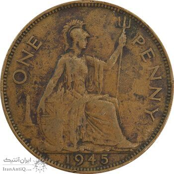 سکه 1 پنی 1945 جرج ششم - VF30 - انگلستان سکه 1 پنی 1945 جرج ششم - VF30 - انگلستان