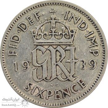 سکه 6 پنس 1939 جرج ششم - EF45 - انگلستان سکه 6 پنس 1939 جرج ششم - EF45 - انگلستان