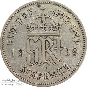 سکه 6 پنس 1939 جرج ششم - EF40 - انگلستان