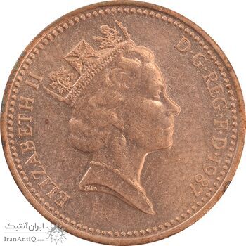 سکه 1 پنی 1987 الیزابت دوم - MS62 - انگلستان