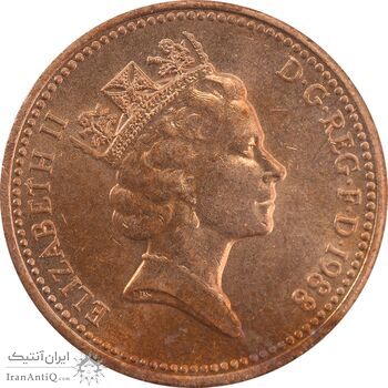 سکه 1 پنی 1988 الیزابت دوم - MS63 - انگلستان