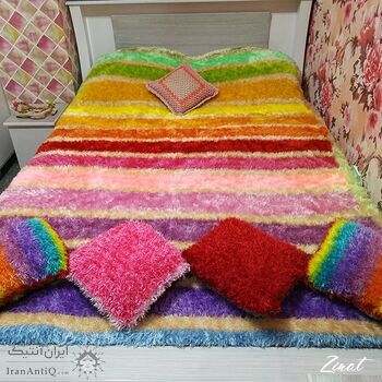 کوسن روکش قلاب بافی طرح مشبک ساده