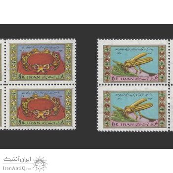 تمبر سالگرد ازدواج شاه و فرح دیبا 1353 - محمدرضا شاه