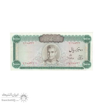 اسکناس 10000 ریال (آموزگار - سمیعی) - تک - AU55 - محمد رضا شاه اسکناس 10000 ریال (آموزگار - سمیعی) - تک - AU55 - محمد رضا شاه