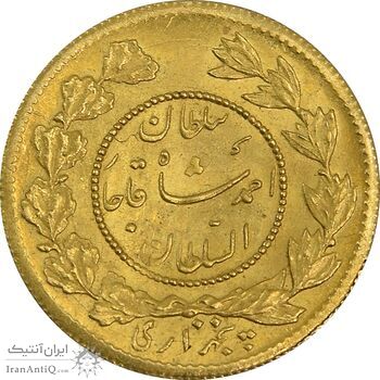 سکه طلا 5000 دینار 1334 تصویری - MS63 - احمد شاه