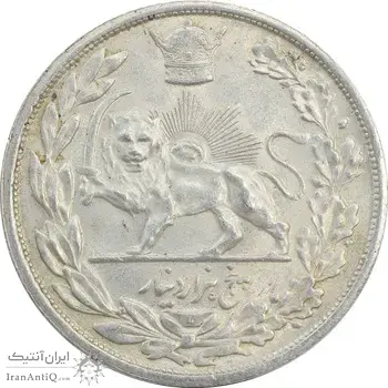 سکه 5000 دینار 1306L تصویری - MS62 - رضا شاه
