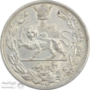 سکه 5000 دینار 1306L تصویری - MS62 - رضا شاه