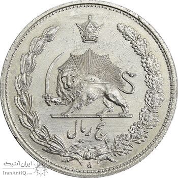 سکه 5 ریال 1313 (3 تاریخ کوچک) - MS62 - رضا شاه سکه 5 ریال 1313 (3 تاریخ کوچک) - MS62 - رضا شاه