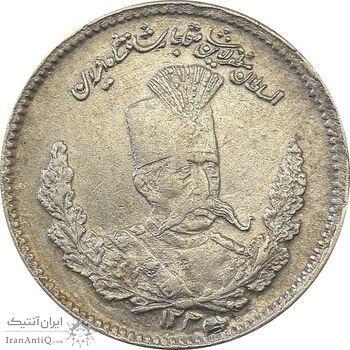 سکه 500 دینار 1323 (3 تاریخ پایین ضخیم) تصویری - AU50 - مظفرالدین شاه