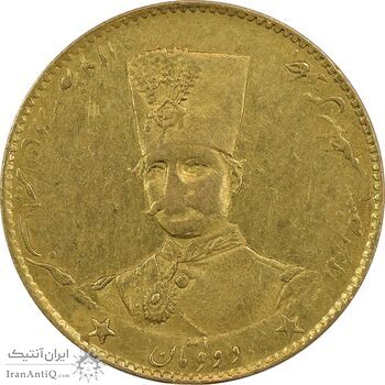 سکه طلا 2 تومان 1296 تصویری - EF45 - ناصرالدین شاه