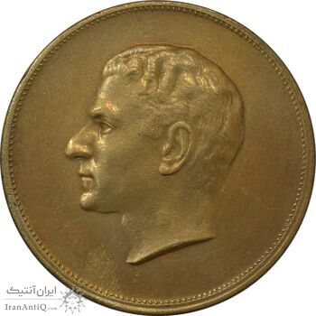 مدال برنز بیست و پنجمین سال سلطنت 1344 - AU58 - محمدرضا شاه