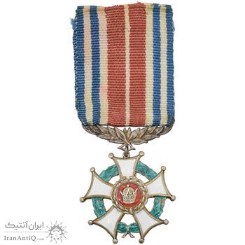 نشان خدمت شهربانی (روبان فابریک) - EF45 - رضا شاه