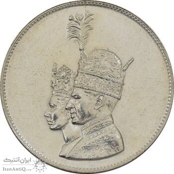 مدال نقره یادبود تاجگذاری 1346 - MS62 - محمد رضا شاه