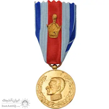 مدال آویزی 2500 سال شاهنشاهی ایران (روبان فابریک) - AU58 - محمد رضا شاه