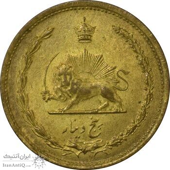 سکه 5 دینار 1320 برنز - MS62 - رضا شاه