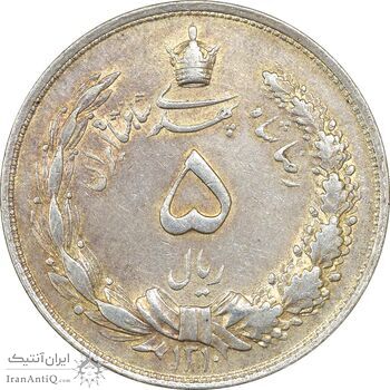 سکه 5 ریال 1310 - AU55 - رضا شاه