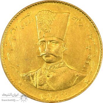 سکه طلا 2 تومان 1299 تصویری - MS62 - ناصرالدین شاه