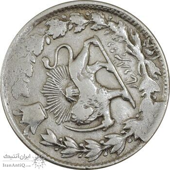 سکه 2000 دینار 1308/5 صاحبقران (تکرار حرف B) - VF30 - ناصرالدین شاه