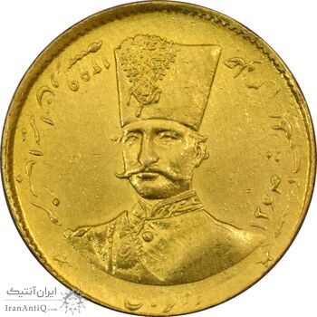 سکه طلا 2 تومان 1299 تصویری - AU55 - ناصرالدین شاه