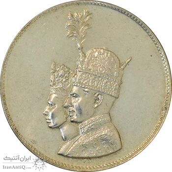 مدال نقره یادبود تاجگذاری 1346 - MS61 - محمد رضا شاه
