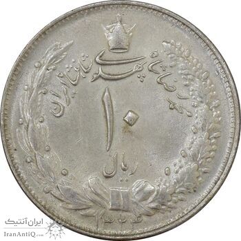 سکه 10 ریال 1324 - MS63 - محمد رضا شاه