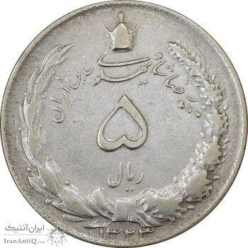 سکه 5 ریال 1323 - EF40 - محمد رضا شاه