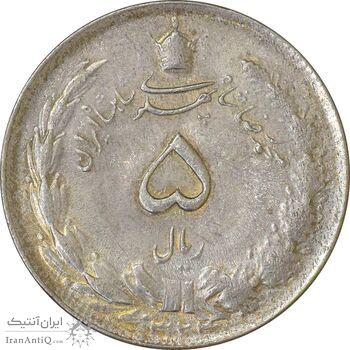 سکه 5 ریال 1324 - MS61 - محمد رضا شاه