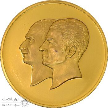 مدال برنز سایز 40 گرمی بانک ملی (نمونه) - PF62 - محمد رضا شاه