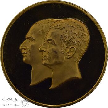 مدال برنز سایز 40 گرمی بانک ملی (نمونه) - PF62 - محمد رضا شاه
