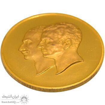مدال برنز سایز 40 گرمی بانک ملی (نمونه) - PF62 - محمد رضا شاه