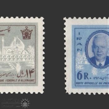 تمبر هاینریش لوبکه رئیس جمهوری آلمان 1342 - محمدرضا شاه