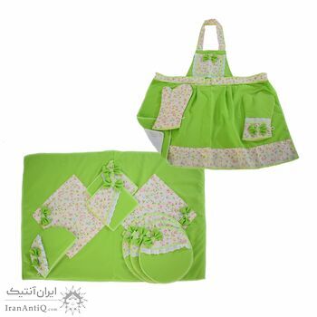 سرویس آشپزخانه مدل پروانه 10 پارچه رنگ سبز به همراه ساک سرویس آشپزخانه مدل پروانه 10 پارچه رنگ سبز به همراه ساک