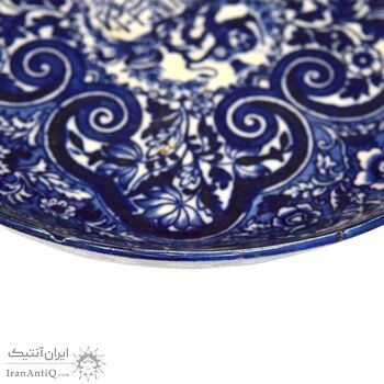 بشقاب سرامیکی شیر و خورشید - 19 سانتی - ناصرالدین شاه