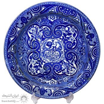 بشقاب سرامیکی شیر و خورشید - 24 سانتی - ناصرالدین شاه